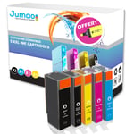 5 cartouches Jumao compatibles pour Canon PIXMA MG5250 5350 6150 8150 8250 6250 +Fluo offert