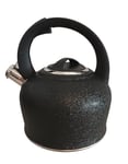 Bouilloire à sifflet inox 2,5 litres coloris noir martelé 19 x 13,5 cm