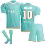 2024 Inter Miami CF Bortalagströja Barn Nr. 10 Messi Strumpor 28
