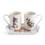 Wrendale Designs Mugg & Bricka Set Cats & Dogs
