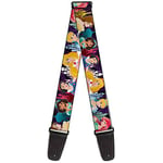 Disney Guitar Strap, Disney Princess Poses Castle Silhouettes Purples Multi Color, 2 Inches Wide