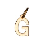 Bokstavshänge G – längd 7 mm, mässing, pläterat med 9 karat guld