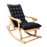 Rocking Chair Cushions, Sun Lounger Cushion Pads, Lounge Chair Cushions Thicken Lengthen Folding Wicker Chair pads Patio Furniture Overstuffed Bench Cushion 120*50cm (1PCS-Black)