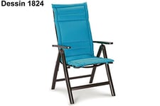 Best Soft-Line 1824 Coussin de Chaise à Dossier Haut en Polyester/Coton Bleu Clair 120 x 50 x 4 cm