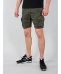 Alpha Industries Mens Crew Shorts in Olive - Size 34W/32L