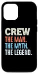 Coque pour iPhone 14 CREW The Legend Name Personnalisé Cute Idea Homme Vintage Crew