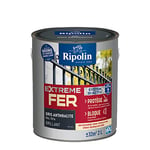 RIPOLIN - Peinture pour Fer Extérieur - Glycéro Antirouille - Sous-couche intégrée - Application directe sur Rouille - Résistante aux Intempéries, UV et Chocs - Brillant - 2L - Gris Anthracite RAL7016