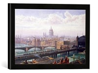 'Image encadrée de John CROWTHER "View of London showing St Paul S and Canon Street Station FROM Southwark Bridge, d'art dans le cadre de haute qualité Photos fait main, 40 x 30 cm, noir mat