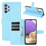 samsung Samsung A32 5G PU Wallet Case Light Blue