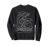 Earth day Cute Dolphins Respect The Ocean Save The Sea Sweatshirt