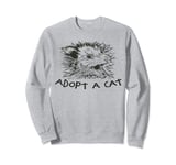 Adopt A Street Cat Funny Opossum Team Trash Animal Humor Sweatshirt