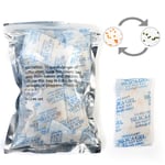 LotFancy Silica Gel Packets 30 Packs × 10 g, Rechargeable Desiccant Packets, Indicating Dehumidifier (Orange to Dark Green), Food Safe Moisture Absorbing Bag for Clothes Shoes Ammo Storage