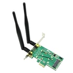 Adaptateur Mini PCI Express vers ordinateur de bureau, carte réseau sans fil, WiFi, Bluetooth, convertisseur compatible avec 2 antennes