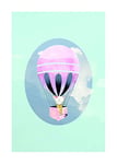 Komar Tableau Mural | Happy Balloon Green | Poster Image pour Salon, Chambre à Coucher, décoration Artistique | sans Cadre | P038B-50x70 | Dimensions : 50 x 70 cm (Largeur x Hauteur)
