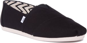 Toms Alpargata Mens Slip On Recycled Cotton Espadrilles In Black UK Size 7 - 12