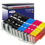 Lot de 10 Cartouches Compatibles pour Canon Pixma TS8300, TS8350 - T3AZUR