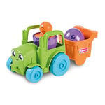 Toomies E73219C Tomy Hide and Squeak 2 in 1 Transforming Tractor, Push-Along Egg Character, Educational Shape Sorter with Colours and Sound, Toy for Baby Boys & Girls Aged 1, 2 & 3 Years Old