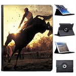 Fancy A Snuggle Steeplechase Racing Horses For Apple iPad 2, 3 & 4 Faux Leather Folio Presenter Case Cover Bag with Stand Capability
