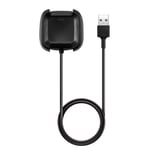 Boomhudfre YHM Replacement USB Charger Charging Cable Dock Adapter for Fitbit Versa Smartwatch, Cable Length: 1m(Black) (Color : Black)