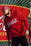 Urban Classics Coca Cola röd hoodie med brodyr (XS)