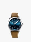 Alpina AL-240NS4E6 Unisex Alpiner Classic Date Leather Strap Watch, Brown/Blue