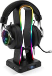 - Sentinel-Support Casque Gaming Rgb-Porte Casque Gamer Multifonction 11 Effets Lumineux-Compatible Pc/Ps4/Console-4 Ports Usb-Câble Usb-C Et Guide Câble Souris Inclus