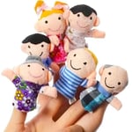 Set med 6 Fingerdockor Famlij Tema