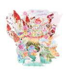 1pc Birthday 3D Pop Up Card Fairy Forest Paper Popup Greeting Cards DIY Kids Invitation Card with Envelope for Girls Birthday Gift