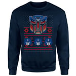 Transformers Christmas Autobots Classic Ugly Knit Unisex Christmas Jumper - Navy - M