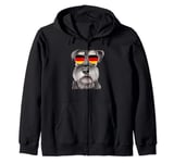 Miniature Schnauzer Dog Germany Flag Sunglasses Zip Hoodie