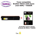Toner compatible TN321, TN326 Y pour imprimante Brother HL L8250CDN, L8300, L8350CDW, L8350CD Jaune+10f A6 brillants - T3AZUR
