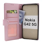 Zipper Standcase Wallet Nokia G42 5G (Ljusrosa)