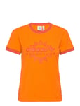 Adidas Adventure Logo Slim T-Shirt Tops T-shirts & Tops Short-sleeved Orange Adidas Originals
