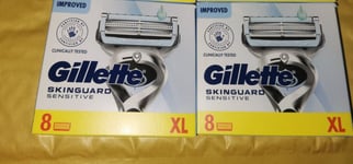 16 x Genuine Gillette SkinGuard Sensitive Blabes 2 x 8 Pack