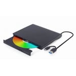 Gembird DVD-USB-03, Noir, Avant, Horizontal, Chine, DVD±RW, USB Type-C Le GEMBIRD USB EXTERNAL BLACK DVD DRIVE est un produit