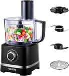 FOHERE Food Processor, 700W Compact Food Mixer with 4 Attachments for Chopping,