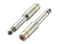 Speaka Professional Sp-6672048 Kca-635 Jack / Phono Audio Adapter [1X Jack 6,3 Mm - 1X Rca-Uttag] Silver