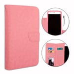 Foliofodral för LeTV One Max plånboksformat i rosa ekoläder med dubbel invändig flik, korthållare, stängning