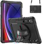 Stöttåligt Full Protection Hybridskal med axelrem Samsung Galaxy Tab S10 Ultra svart
