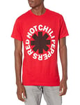 Red Hot Chili Peppers Men's Official Red Hot Chili Peppers Black Asterisk on Red T-shirt Medium T Shirt, Red, M UK