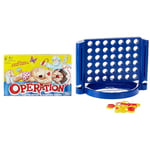 Hasbro Gaming Classic Operation Game, Electronic Board Game with Cards, Indoor Game for Kids Ages 6 and Up & Hasbro Gaming Connect 4 Grab & Go Game