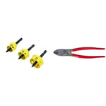 C.K T3213 Sheet Steel Hole Saw Set - Yellow (3-Piece) & 3963 Cable Cutter 210mm