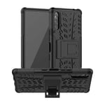 TenYll Case for Sony Xperia L4, Shockproof Tough Heavy Duty Armour Back Case Cover Pouch With Stand Double Protective Cover Sony Xperia L4 Case -Black