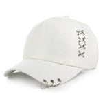 Fashionable hat Women Baseball Caps Cross Iron Ring Couple Hats Men Fashion Summer Outdoor Caps White Pink Unisex Baseball Caps