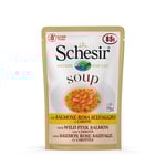 Schesir Cat Soup 6 x 85 g - Vild rosa lax & morötter