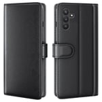 Samsung Galaxy A04s Plånboksfodral i Äkta Läder, Svart