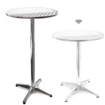 Table bistro haute de bar Aluminium Réglage en hauteur 70/110cm Ø60cm Meuble Terrasse Salon