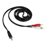 3.5mm AUX to RCA LR Stereo Cable Lead Mobile Phone PC Sound Music Connector Jack
