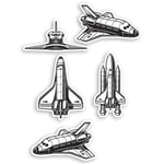 5 x 10cm Space Ship Rocket Vinyl Stickers - NASA Kids Fun Sticker Laptop #34273 (10cm x 5)