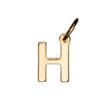 Bokstavshänge H – längd 7 mm, mässing, pläterat med 9 karat guld